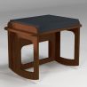 Repose-jambes et tabouret à bascule chocolat ( à associer aux fauteuils de jardin)
