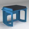 Repose-jambes et tabouret à bascule bleu