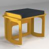 Repose-jambes et tabouret à bascule jaune